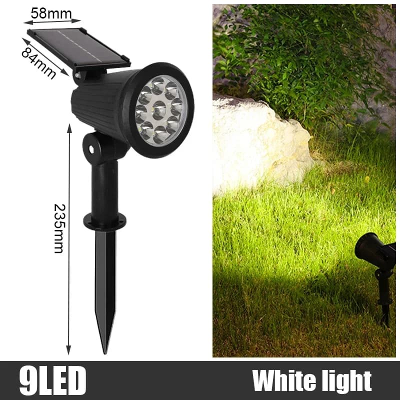 Projecteur solaire réglable pour jardin, lampe de paysage étanche IP65, décor de nuit de villa, lumi