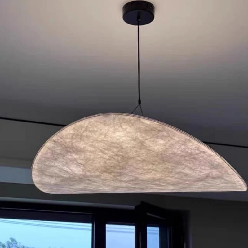 Lustres en tissu LED Wabi Sabi, luminaires suspendus modernes en forme de feuille pour salon, salle