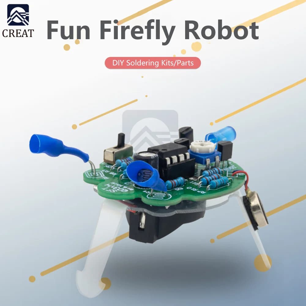 Robot clignotant de luciole simulé à souder électronique, Kit de bricolage, lumière respiratoire LED