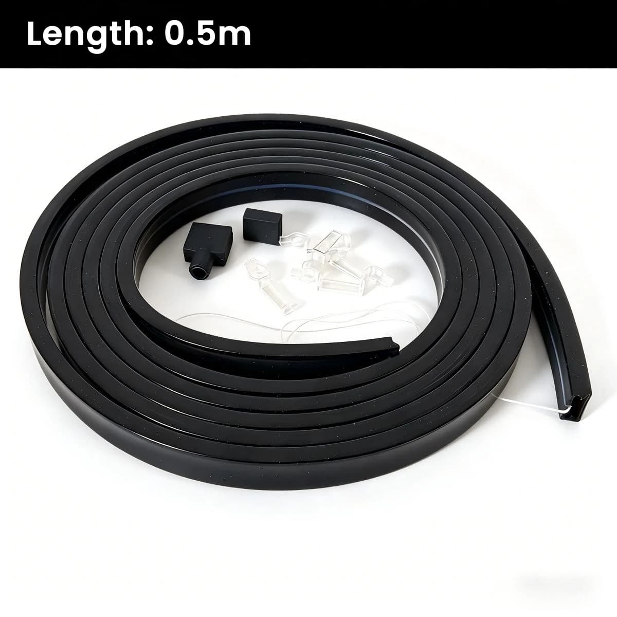Tube néon Led noir Gel de silice doux Flexible IP67 étanche pour 10MM largeur PCB WS2812B SK6812 WS2