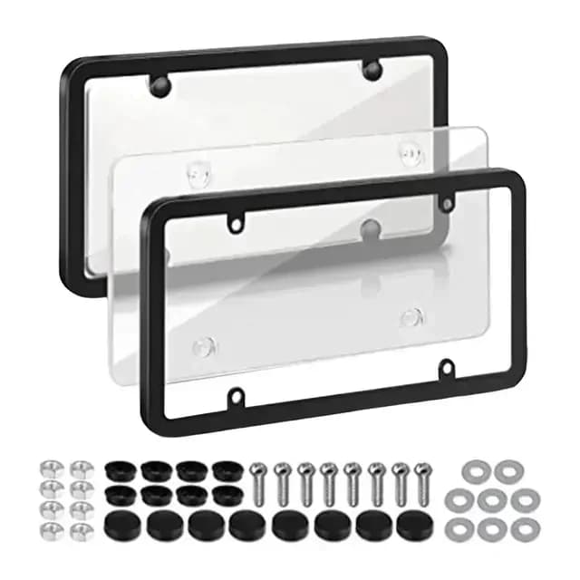 Cadre de plaque d'immatriculation protecteur transparent réfléchissant 6,3'' anti-caméra de contrôle
