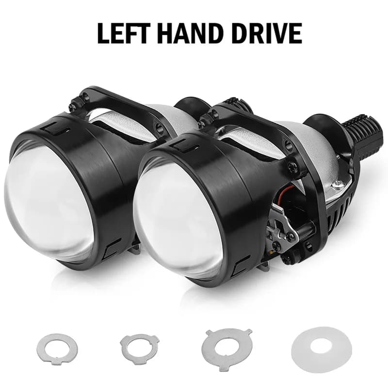 Lentille de projecteur Bi-LED P1C de 2,5 pouces 100W 10000LM avec ventilateur turbo, réglage faiscea