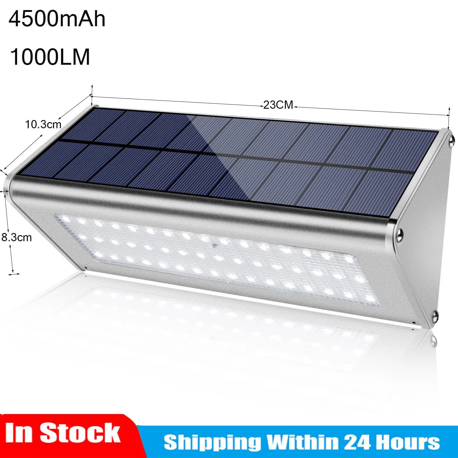 1100LM solaire 48Led lumière extérieure étanche en aluminium Radar capteur de mouvement lampe d'écla