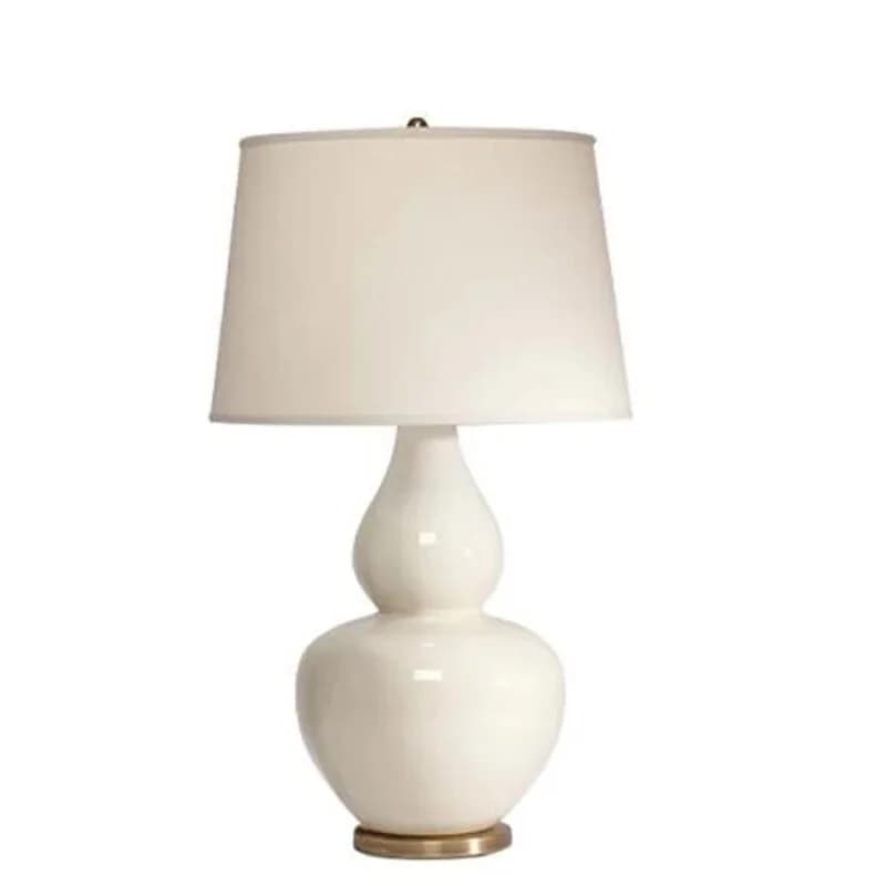 Lampes de Table en céramique rétro européennes, corps de lampe gourde en céramique blanche pour cham