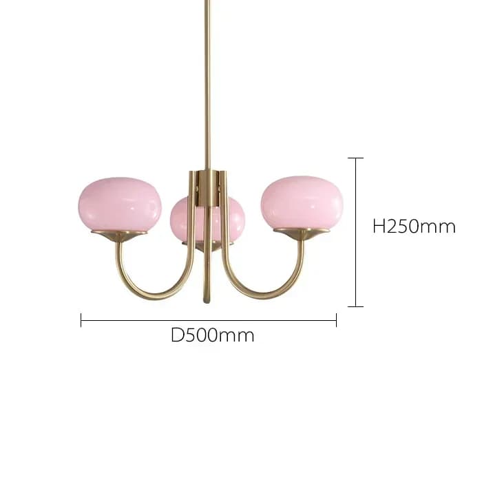 Style français minimaliste rose blanc bulle boule de verre pendentif LED suspension décoration pour