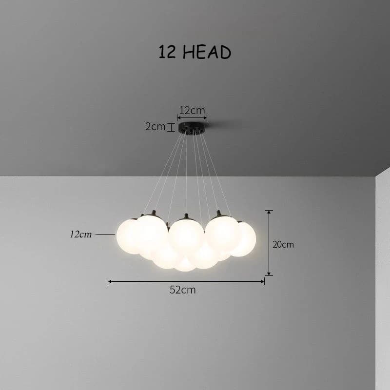 SANDYHA Moderne Boule de Verre Abat-Jour Pendentif Lampe Suspension De Cuisine Éclairage Intérieur S