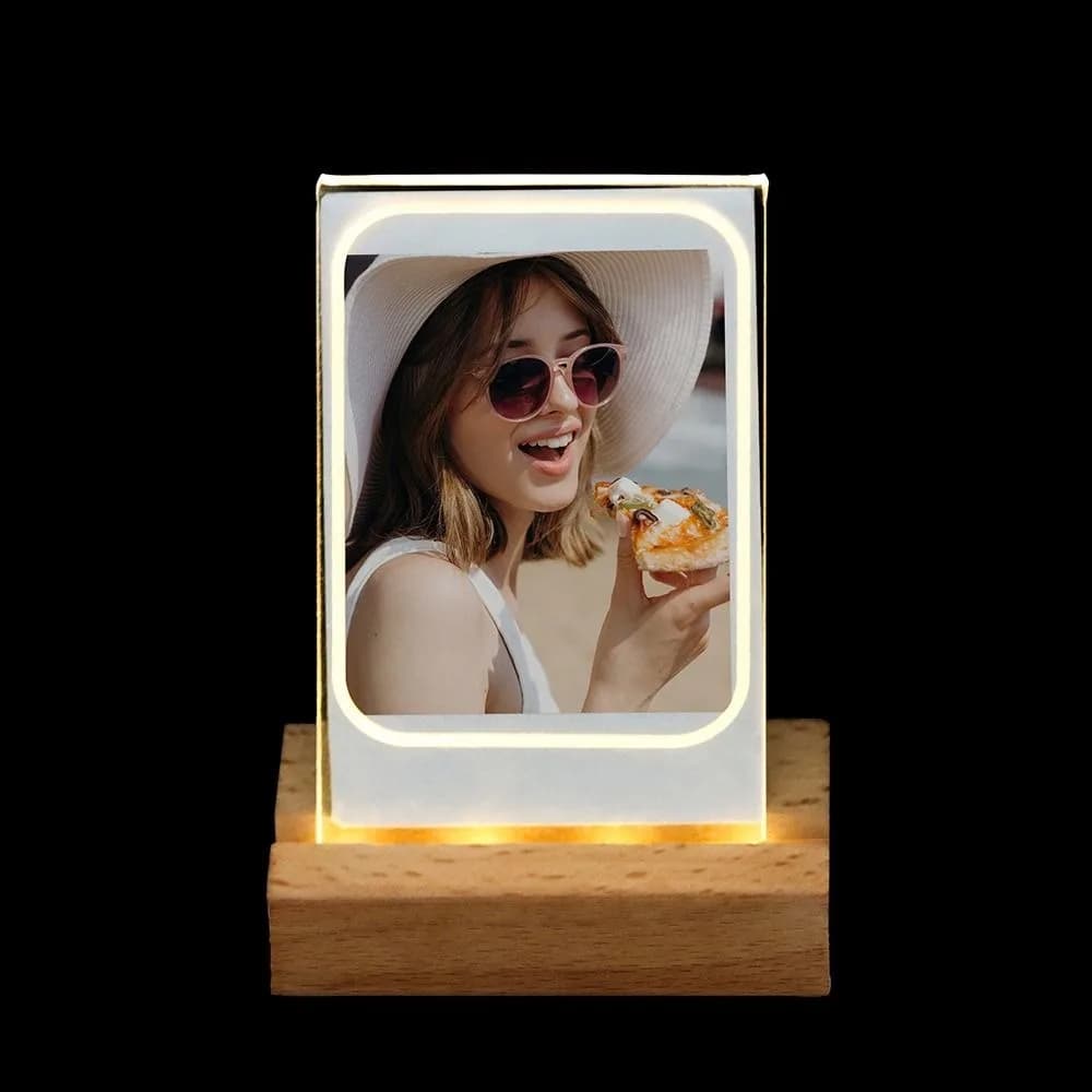 Cadre Photo 3 en 1, appareil Photo instantané, lumière LED en acrylique, porte-Photo de 3 pouces, Ta