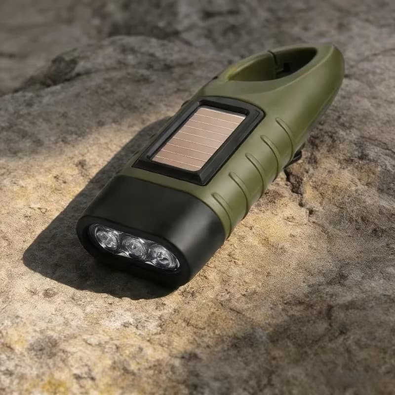 Lampe torche LED d'extérieur à manivelle solaire et dynamo, lampe de camping à manivelle pour l'exté