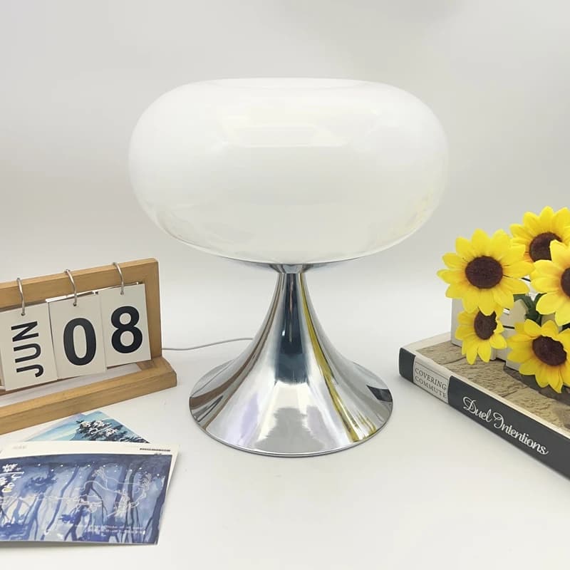 Lampe de table en verre de Murano, lumière de chevet ronde aux couleurs vives, 3 températures de cou