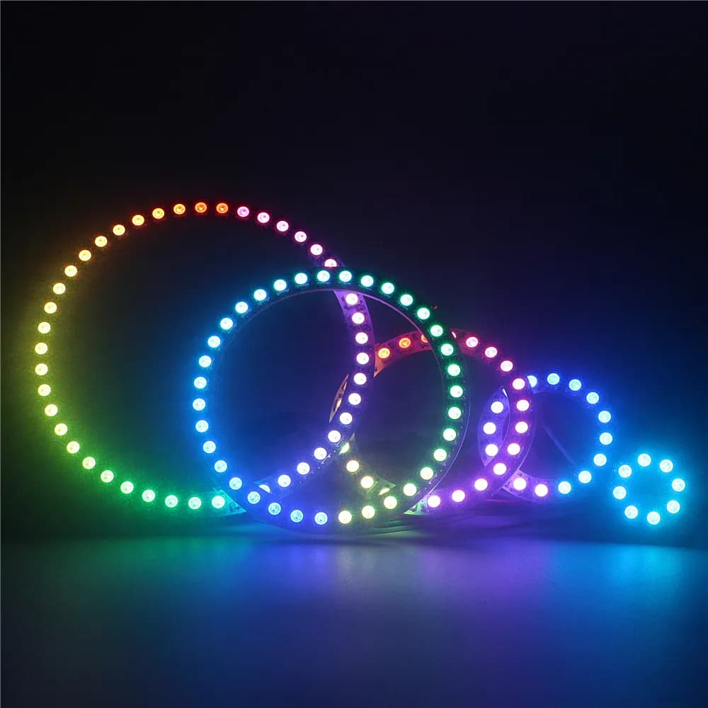 Bande lumineuse Led numérique adressable individuellement Programmable 2812 IC Buiit-in RGB WS2812B 