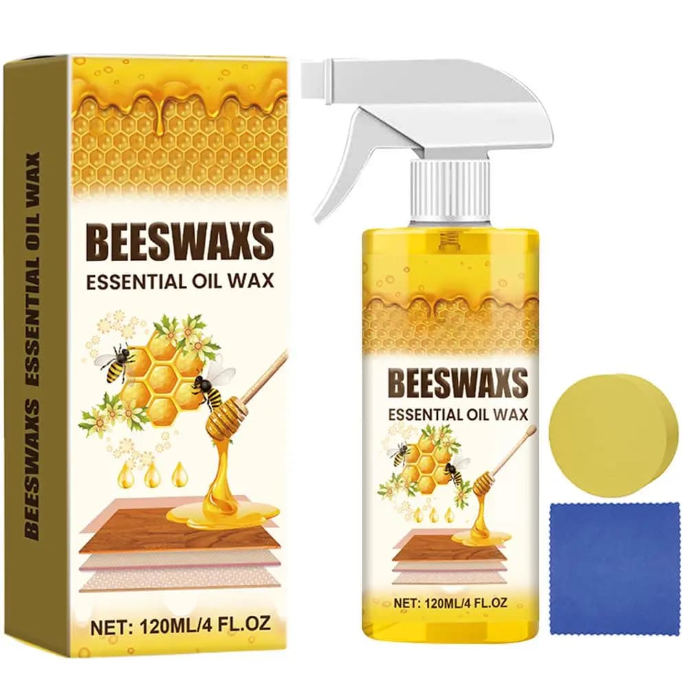 Spray à la cire d'abeille pour meubles en bois, cire naturelle à l'huile essentielle de cire d'abeil