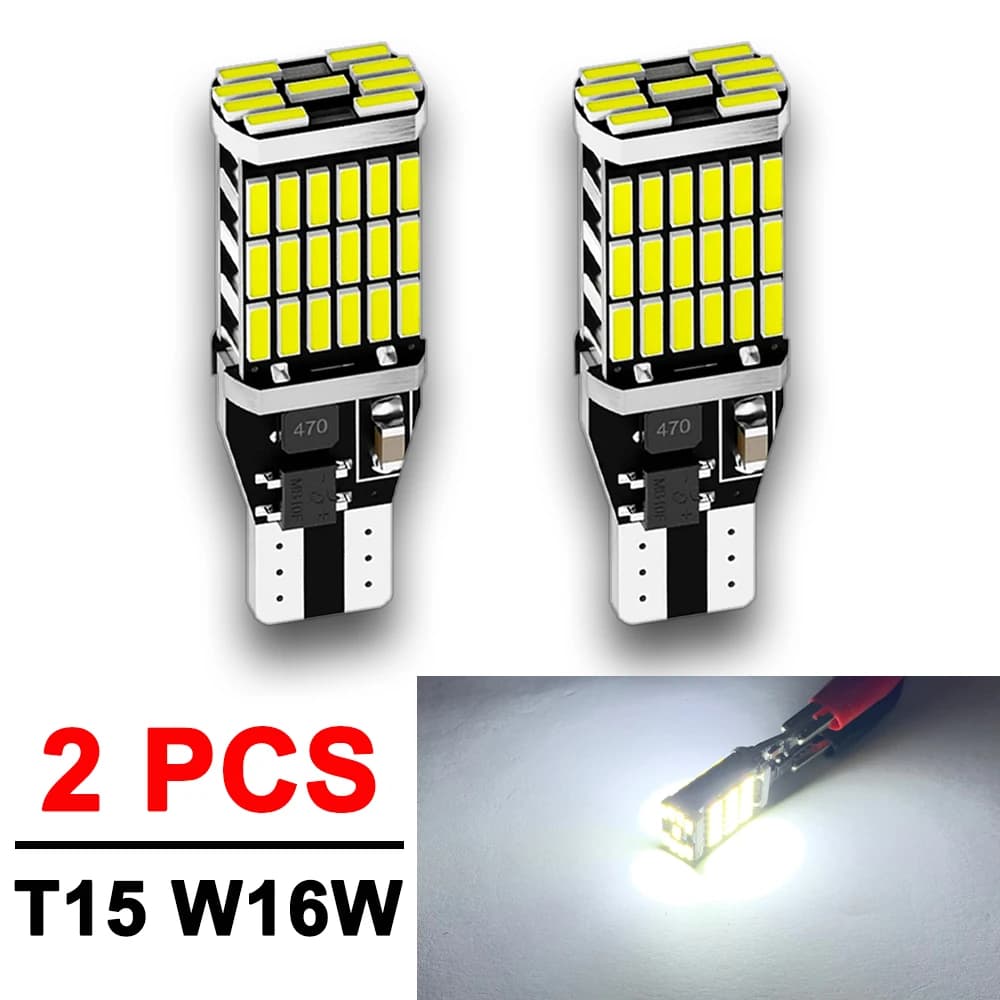 2/4/8 pièces CANBUS 921 T15 W16W ampoule LED 12V 24V 4014-45SMD 6500K blanc Super lumineux queue de 