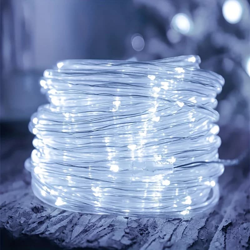 Tubes lumineux LED à énergie solaire 50/100/200/300, 8 Modes, Options de couleurs, PVC Durable, adap