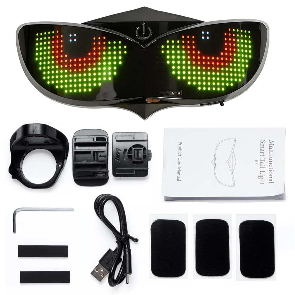 1 Ensemble d'afficheurs LED intelligents pour casque (sans casque) avec motifs personnalisables pour