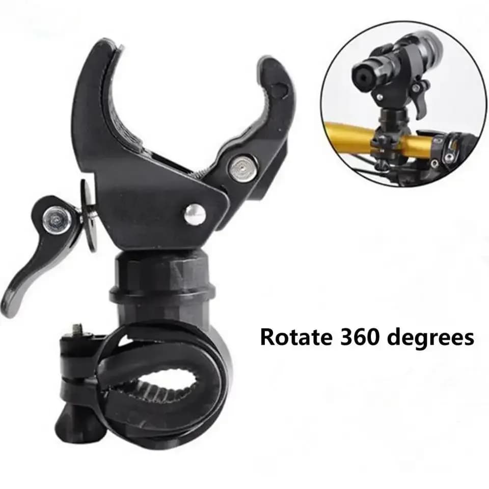 Guidon de vélo lampe de poche support à pince offre spéciale guidon d'équitation 360 degrés rotatif 