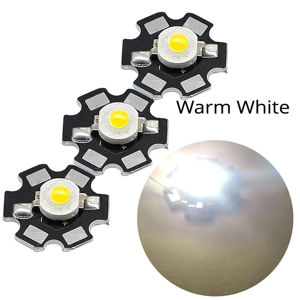 10X 20mm 3V 1W 3W puce haute puissance perle lumineuse blanc rouge bleu vert perles LED émetteur amp