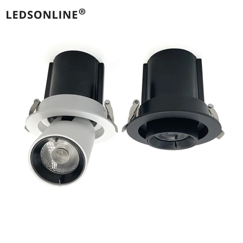 10W 15W LED encastré Downlight rétractable réglable rotatif Spot pour maison centre commercial bouti