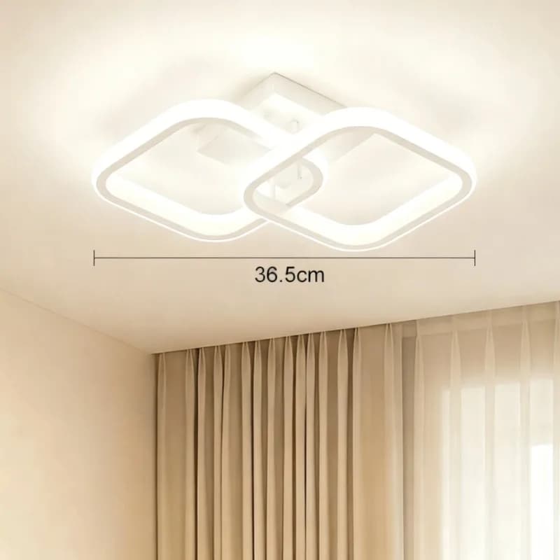 Plafonnier LED 48W, carré nordique en aluminium noir et blanc, décoration pour la maison, salon, cha