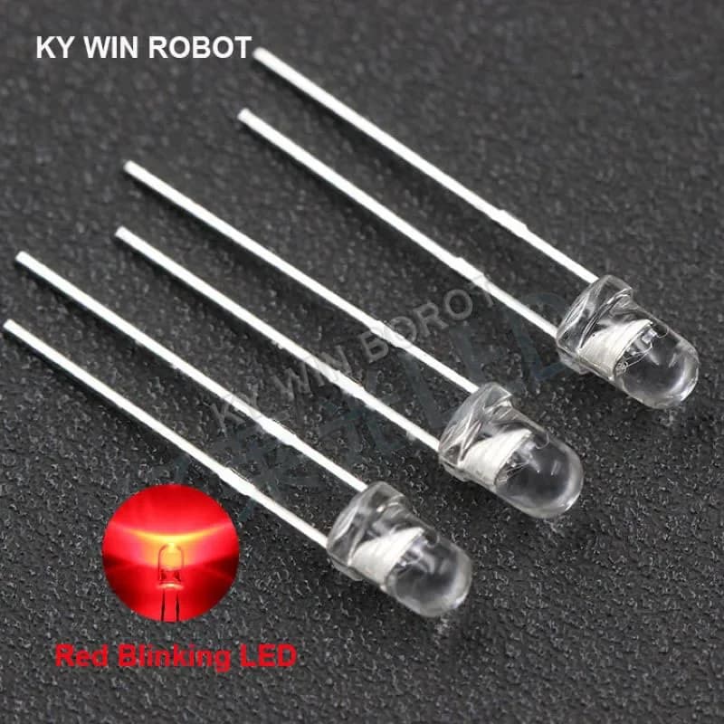 50pcs 3mm blanc vert rouge bleu jaune Diode électroluminescente clignotant automatique LED contrôle 