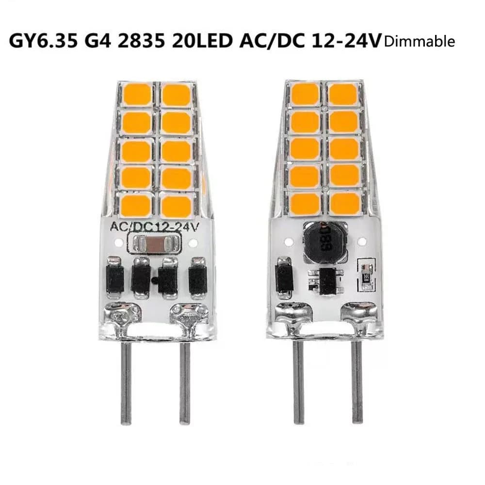 2 pcs/lot GY6.35 Dimmable SMD2835 20 LED ampoule AC/DC12-24V lumière LED remplacer l'ampoule halogèn