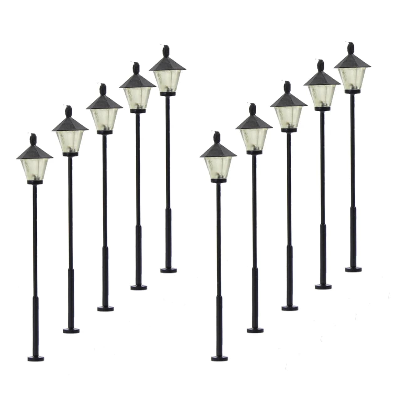 Evemodel LYM09 10 lampes LED pour maquettes ferroviaires 1:160, lampadaires à l'échelle N 4,5 cm, ré