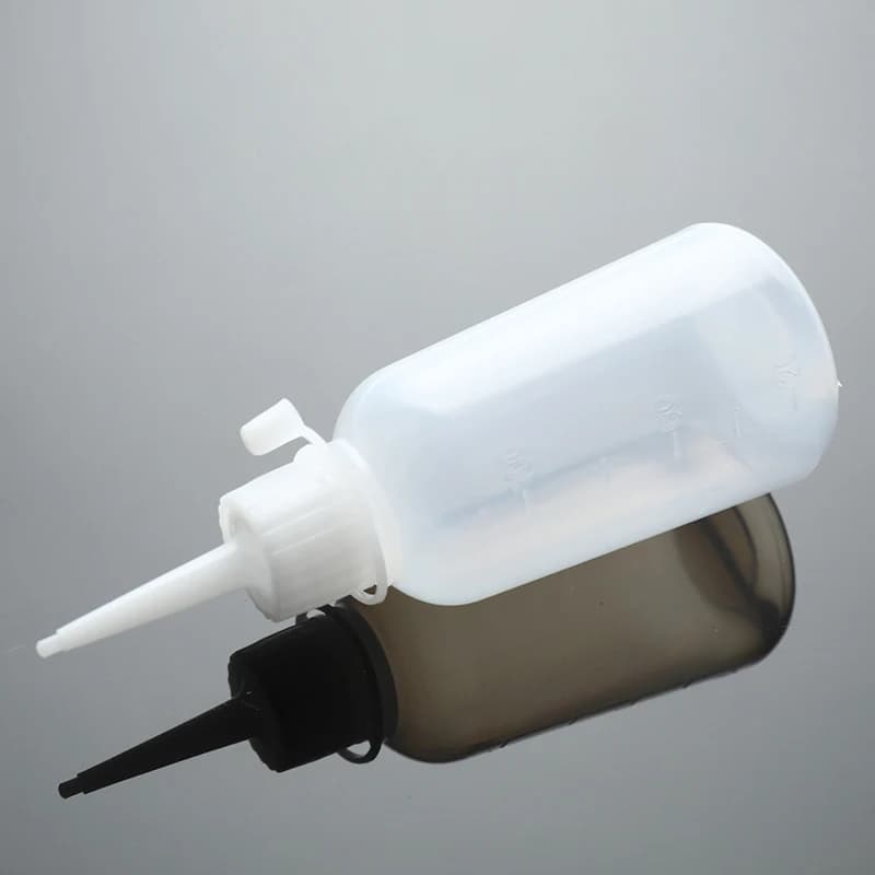 Bouteille en plastique à embout transparent de 100ml, bouteille à presser en plastique avec capuchon