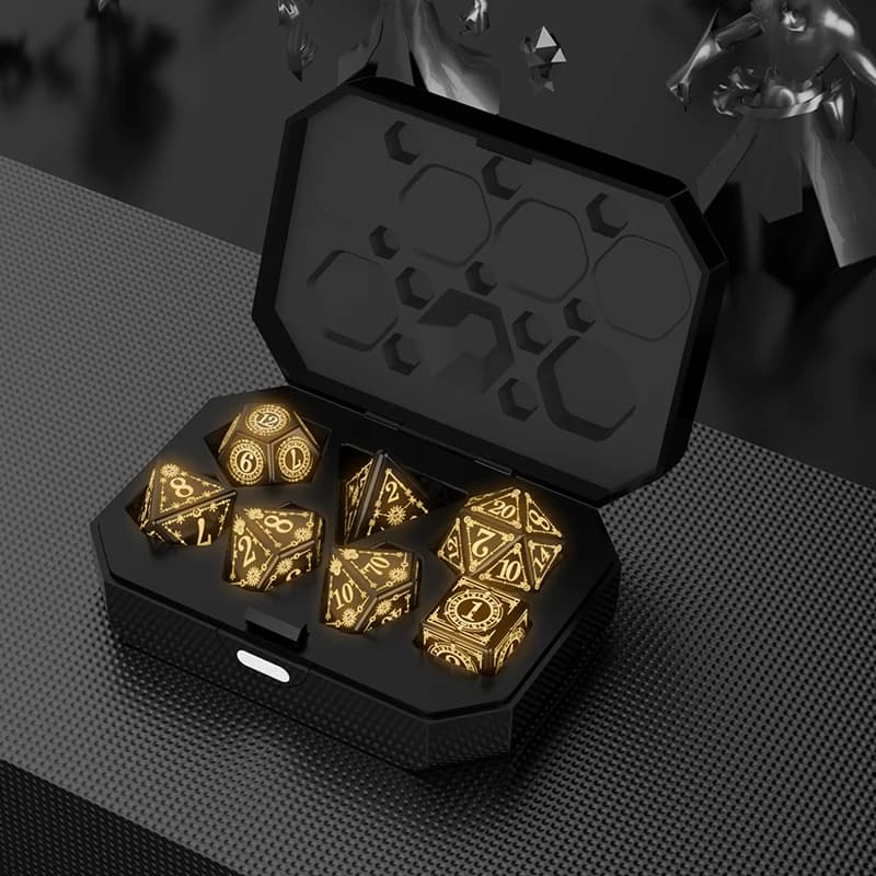 Jeu de dés LED jaune allument les dés mdn dés LED rechargeables pour D&D DND, MTG, RPG, Tenzi, Farkl