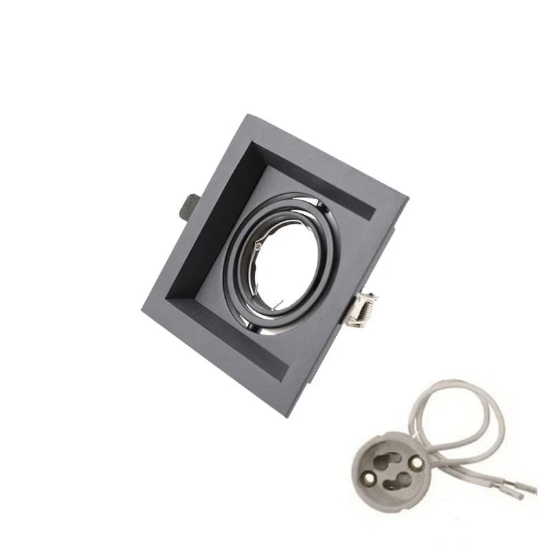 Cadre de Projecteur LED Encastré en Aluminium, Coque de Downlight, Douille Gu10 zel16, Angle Rotatif