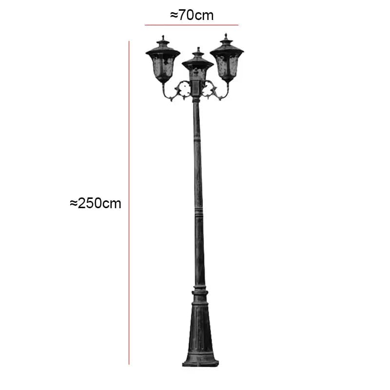 Cour extérieure de Style européen, jardin, Villa, parc, lampadaires à trois têtes en aluminium pour