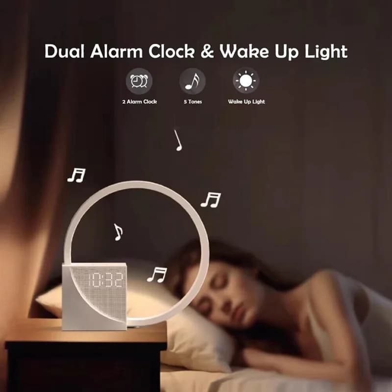 Vente chaude-veilleuse avec réveil pour chambre à coucher lampe de Table tactile à intensité variabl