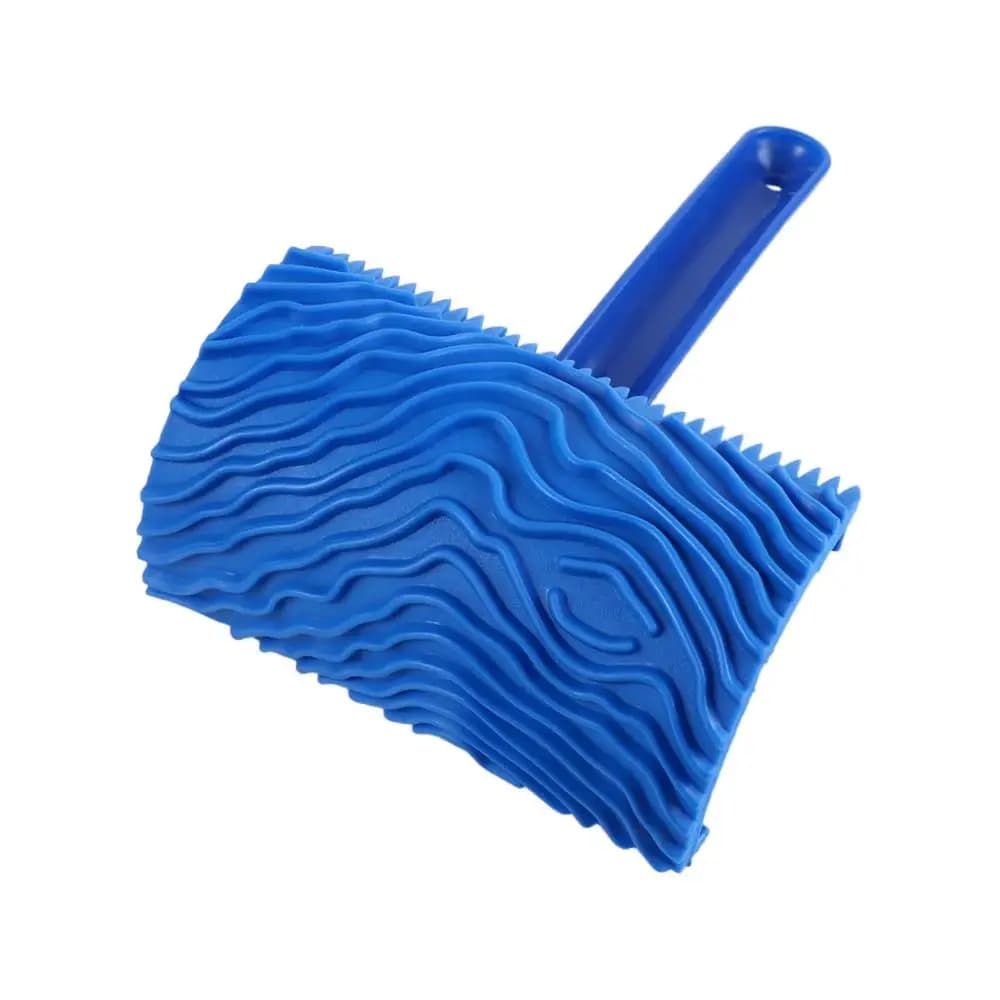 Rouleau de peinture en caoutchouc, brosse roulante Durable empaistique, motif en bois gaufré, outil 