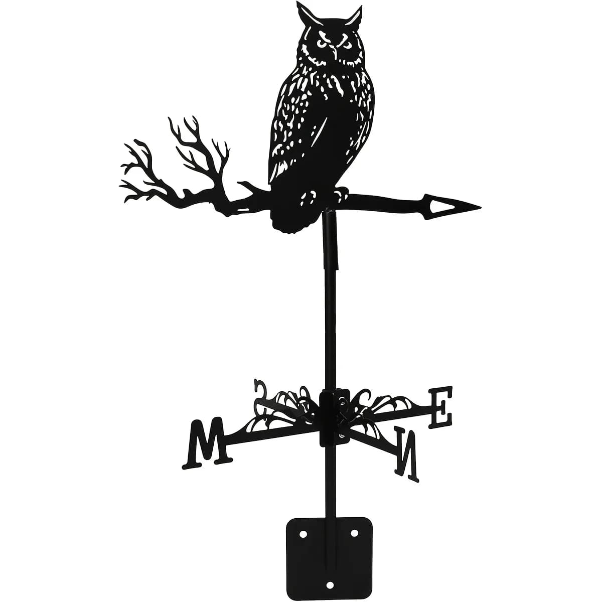 Statue d'hibou vintage en métal, aiguille à vent durable, indicateur de vent pour toit, outil décora