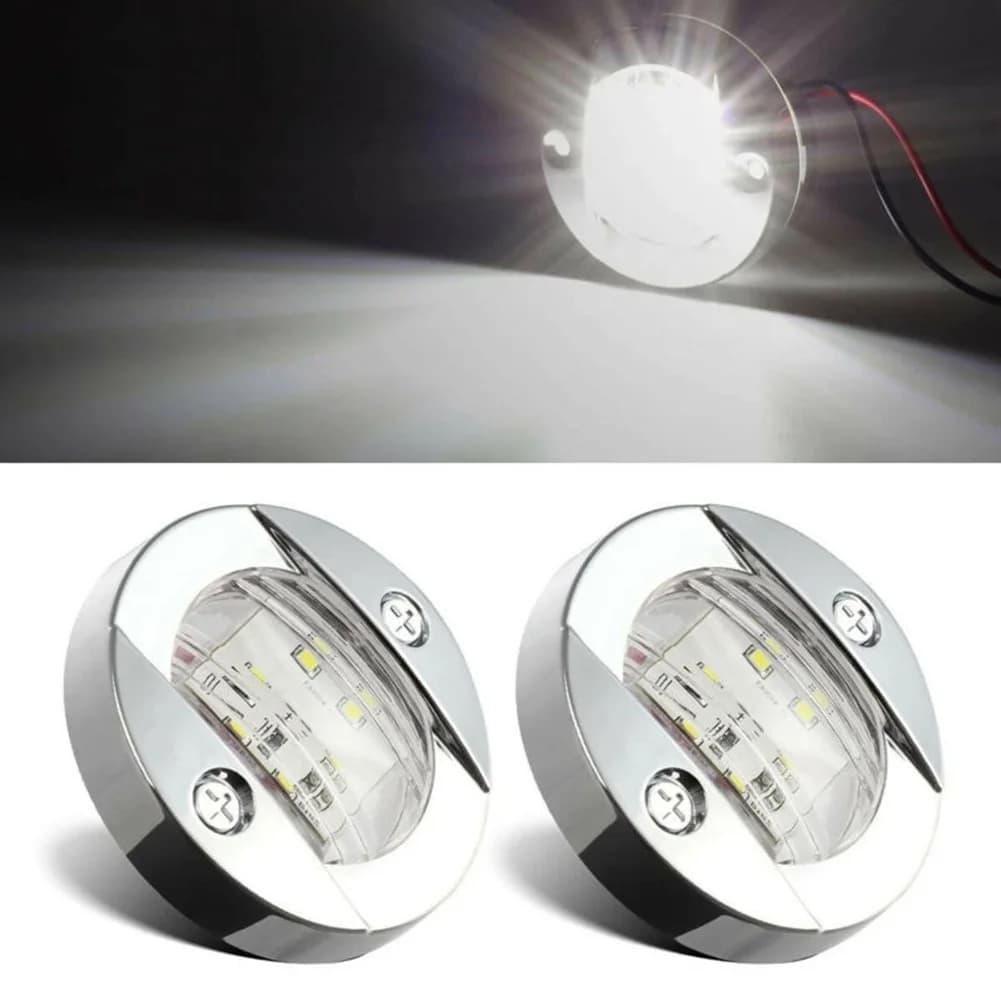 2 pièces 3In rond bateau marin LED lumière de courtoisie 12V LED pont de bateau lumière de courtoisi