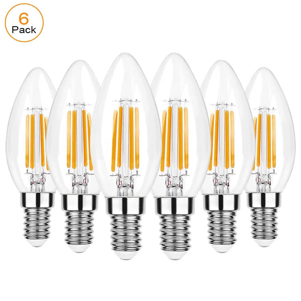 Ampoules LED C35 4W E12 E14 type bougie, équivalent 40 watts, dimmables, blanc chaud 2700K, pour lus