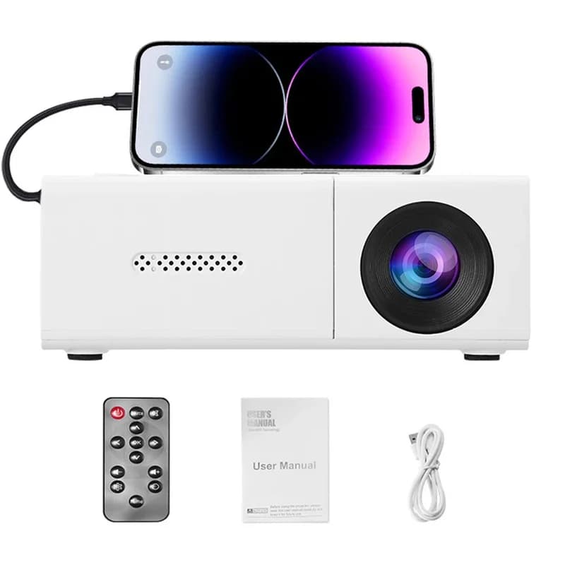 Mini projecteur LED 1080P avec télécommande, projecteur vidéo HD 4K, outil de projection mobile inte