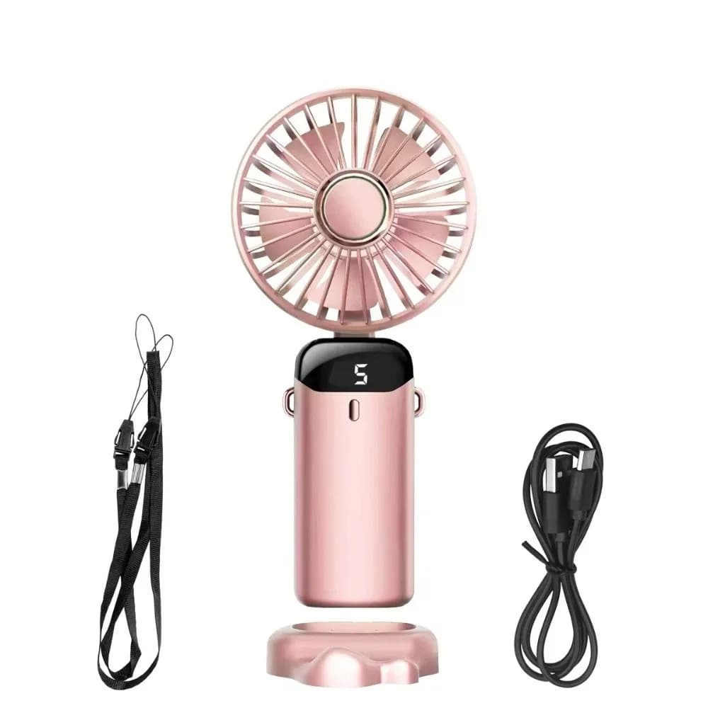 Ventilateur portable à affichage numérique LED, 5 vitesses de vent, 90° °   Ventilateur personnel ré