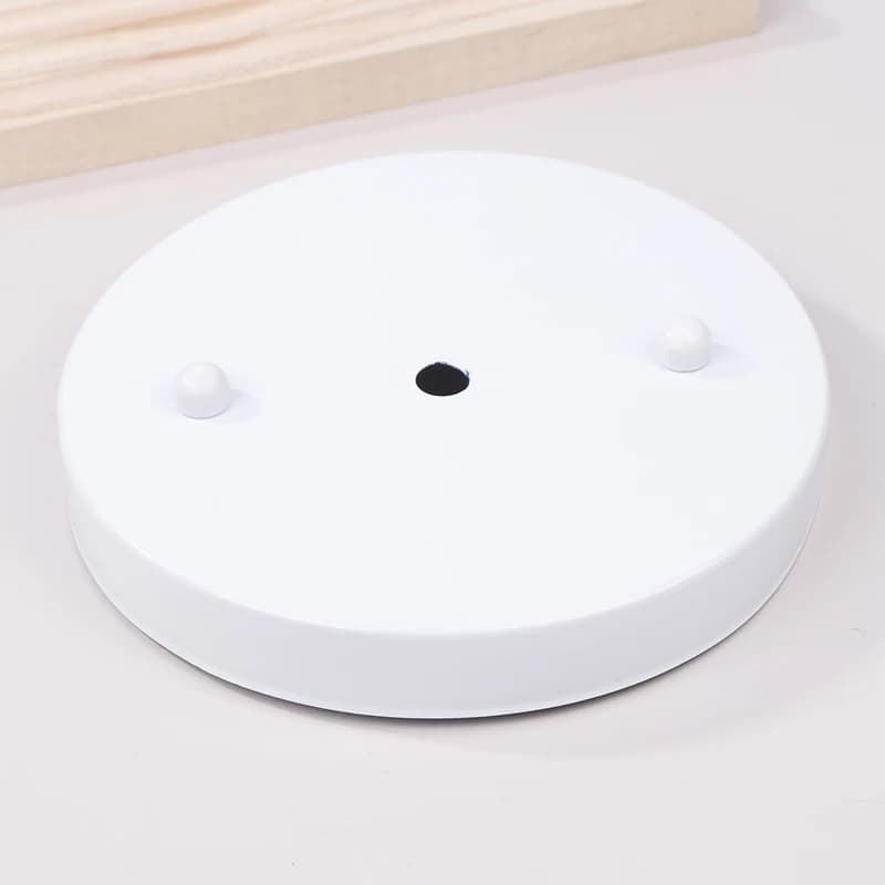 Plafonnier rond en fer avec base de lampe en métal, rose de 150mm, 15cm