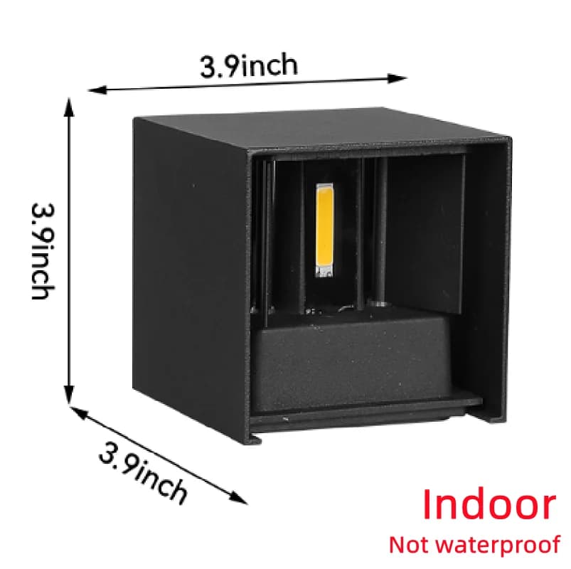 Lampe murale LED carrée en aluminium 6W 12W pour rail, éclairage de chevet et de chambre