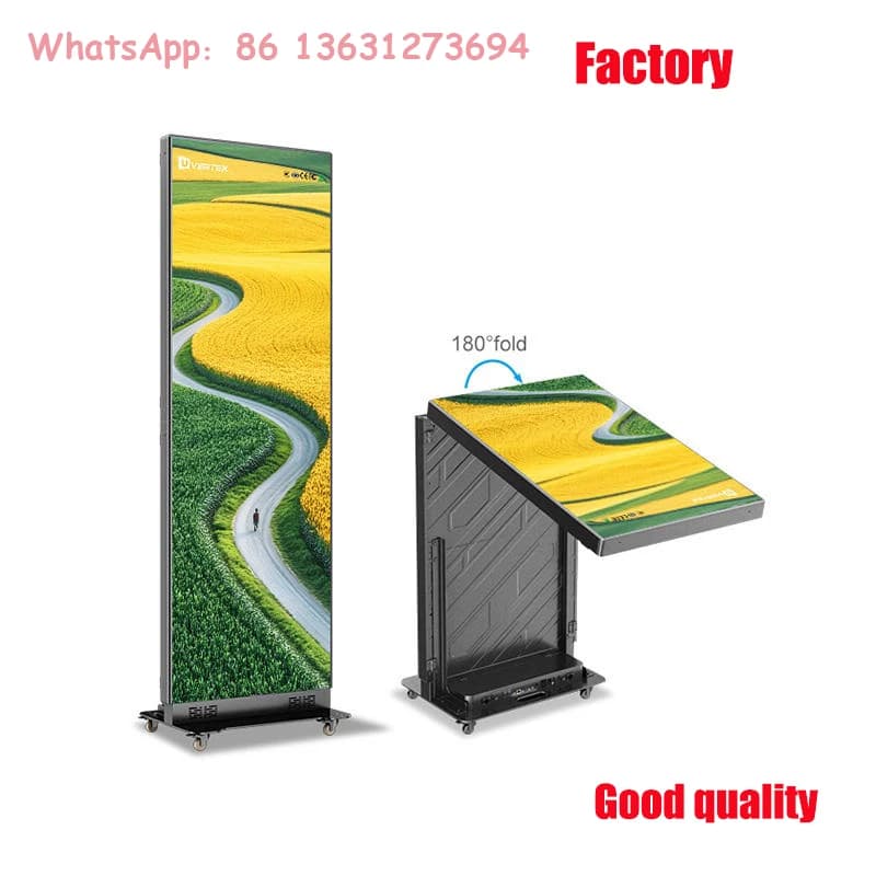 Écran d'affichage numérique portable pliable pour intérieur, LED, P1.8, P2, P2.5, mur vidéo pour les