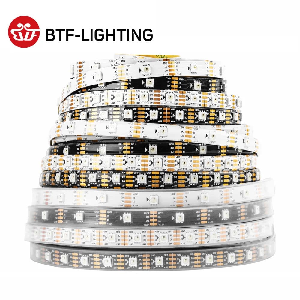 Bande lumineuse LED RGB adressable individuellement, double Signal 30 60 100 144 LED IP30 65 67, WS2