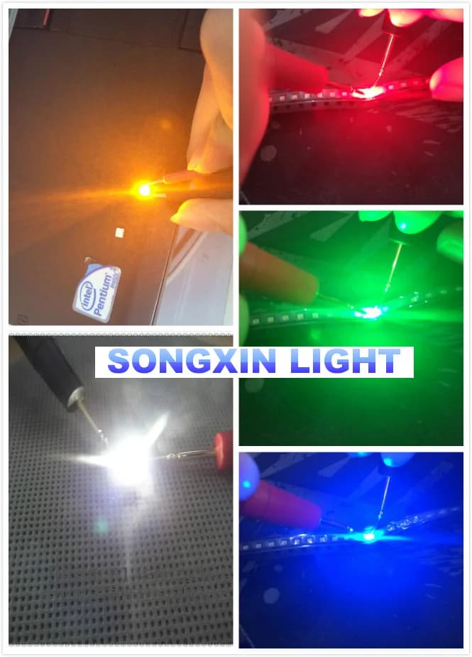 Diode led Super brillante SMD 500, 5 couleurs x 100 = 0603 pièces, rouge/vert/bleu/jaune/blanc, eau