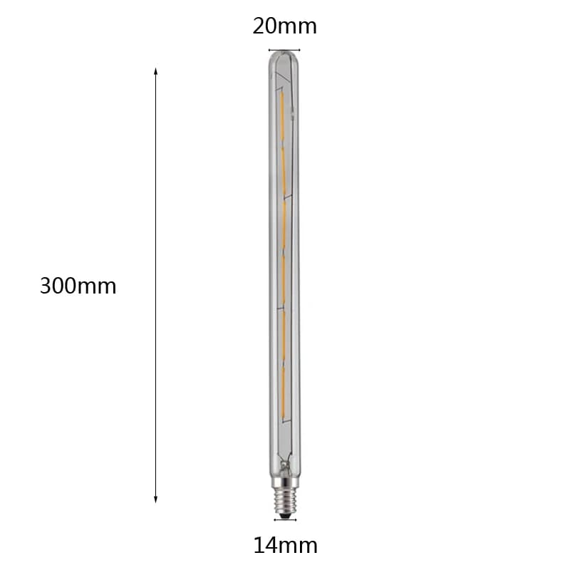 Ampoule LED à tube long T300 E14/E27 blanc chaud 300 mm 6 W
