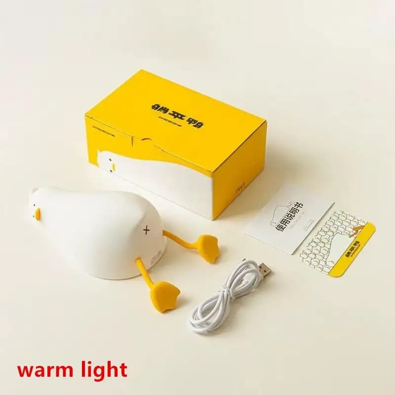 Lampe LED en forme de canard, rechargeable, tactile, en Silicone, dessin animé, lampe de nuit pour c