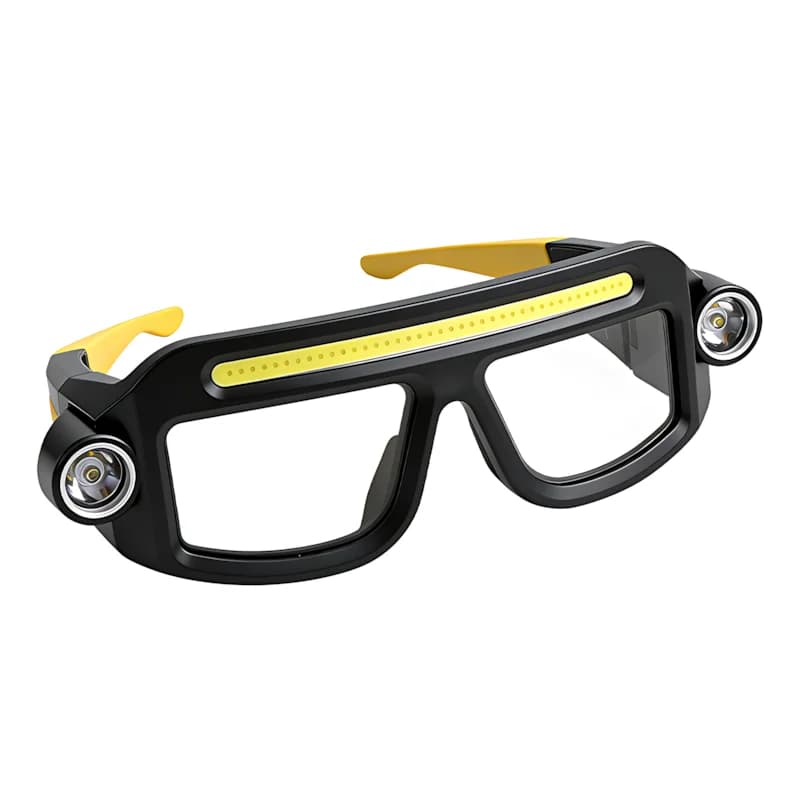 Lunettes LED Rechargeables Mains Libres COB, Lampe Frontale 90 g IPX4 pour Camping, Vélo, Pêche et T