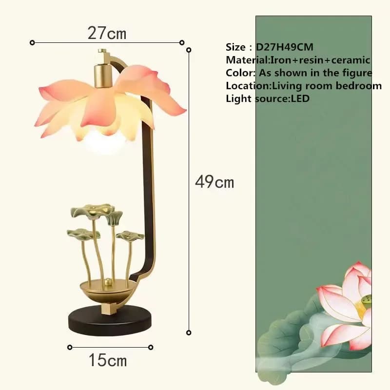 Lampe de Table Lotus contemporaine, Style chinois, salon, chambre à coucher, salon de thé, étude, lu