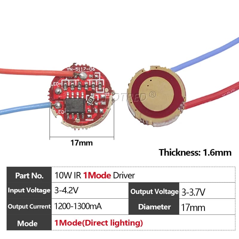 LED 10W Infrarouge IR 940nm Haute Puissance 5050 XML Perle Puce Émetteur 4 Puces En Céramique prompt