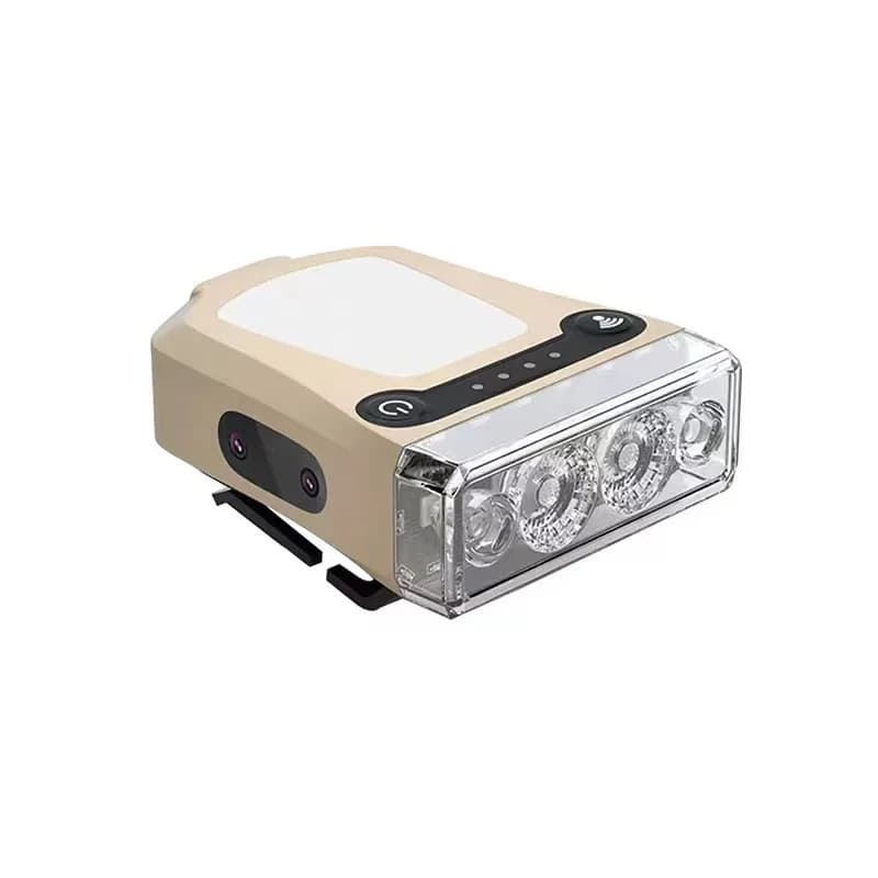Lampe frontale à LED rechargeable, à détection de lumière, multicolores, à clipser sur la tête, pour