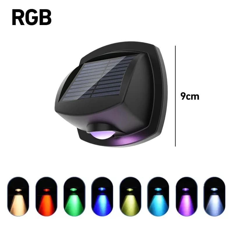 Lampe solaire LED multicolore ou 3 couleurs, éclairage solaire pour clôture, extérieur, étanche IP65
