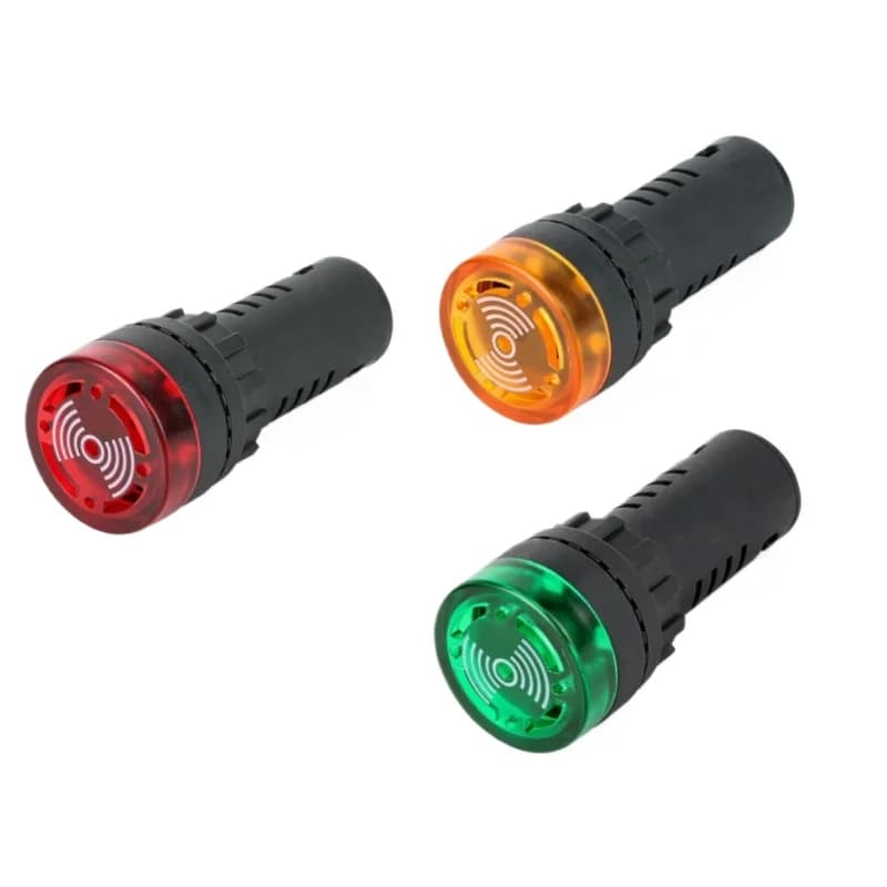 LED Buzzer actif bip alarme indicateurAD16-22SM 22mm diamètre du panneau AC DC 12V 24V 110V 220V Fla