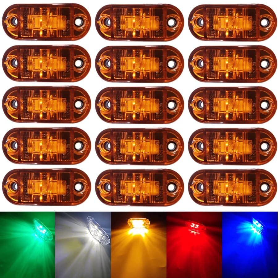 20/10PCS12V 24V feux de position latéraux LED avant arrière indicateur de dégagement lampe camion ac